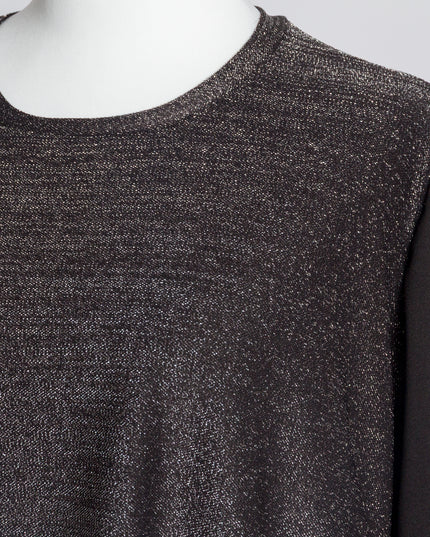 Tunică lejeră în mărimi mari cu accente din piele