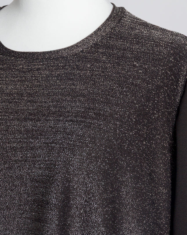 Tunică lejeră în mărimi mari cu accente din piele