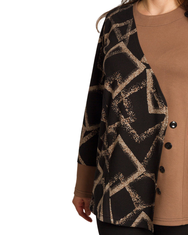 Tunică maxi pentru femei cu nasturi decorativi