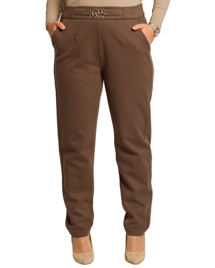 Pantaloni negri cu buzunare și legături, mărimi mari