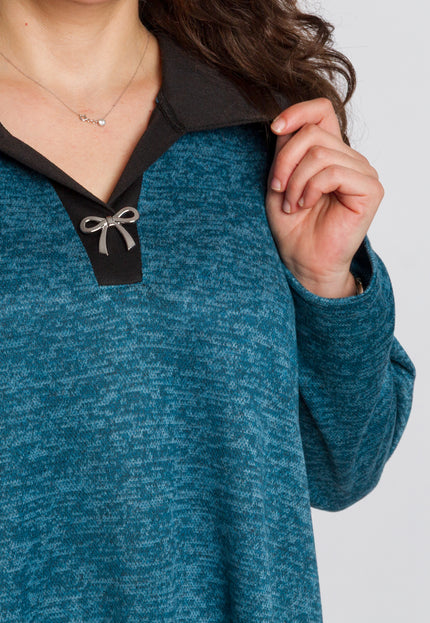 Tunică elegantă pentru femei - Mâneci spectaculoase cu buline