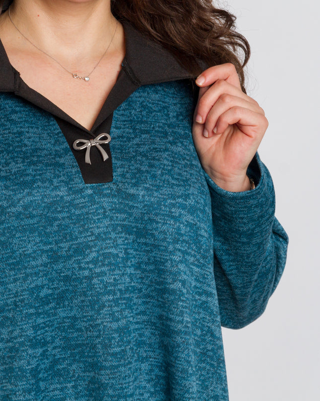 Tunică elegantă pentru femei - Mâneci spectaculoase cu buline