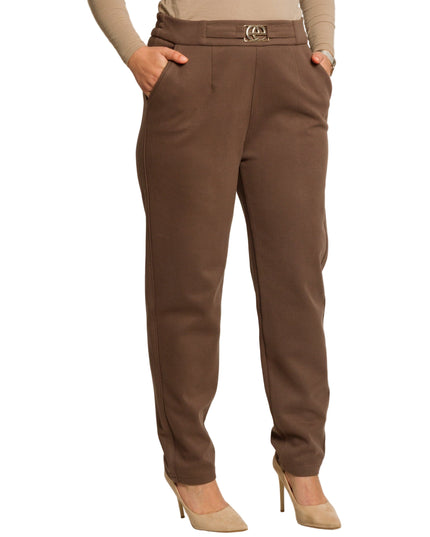 Pantaloni negri cu buzunare și legături, mărimi mari