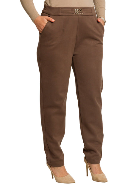 Pantaloni negri cu buzunare și legături, mărimi mari