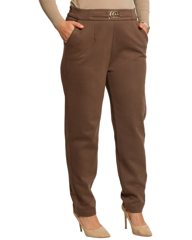 Pantaloni negri cu buzunare și legături, mărimi mari