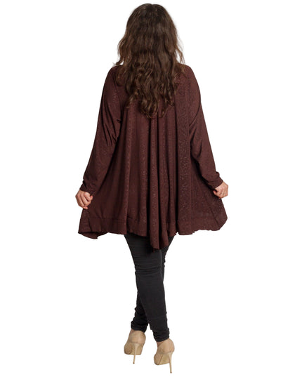 Tunică lejeră în mărimi mari cu accente din piele