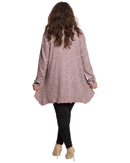 Tunică lejeră în mărimi mari cu accente din piele