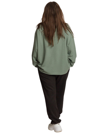 Set maxi pentru femei, verde, cu bluză și pantaloni colorați