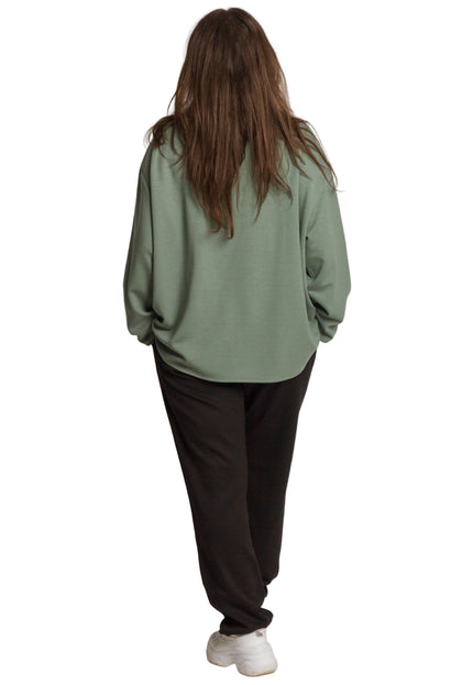 Set maxi pentru femei, verde, cu bluză și pantaloni colorați