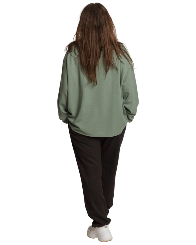 Set maxi pentru femei, verde, cu bluză și pantaloni colorați