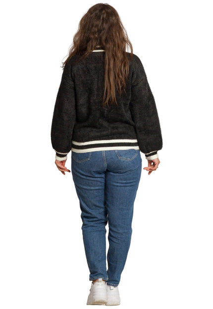 Cardigan elegant supradimensionat în culoarea mocha