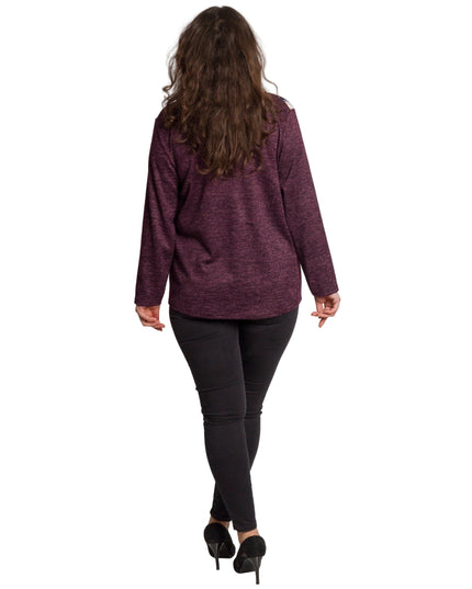 Tunică lejeră în mărimi mari cu accente din piele