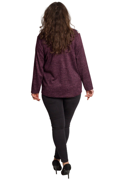 Tunică lejeră în mărimi mari cu accente din piele