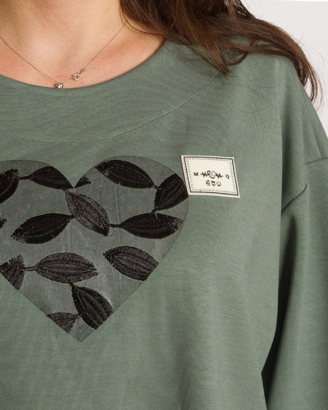 Set maxi pentru femei, verde, cu bluză și pantaloni colorați