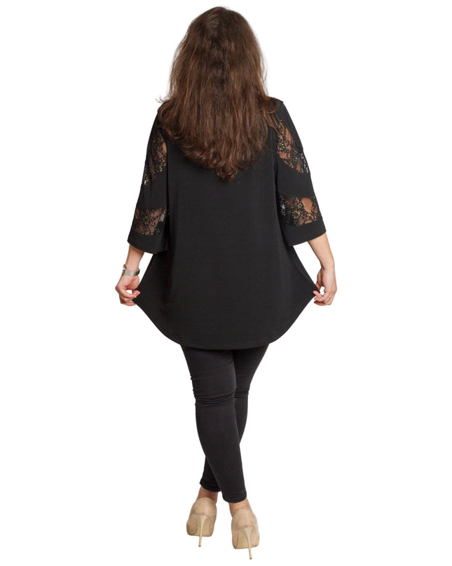 Tunică elegantă pentru femei - Mâneci spectaculoase cu buline