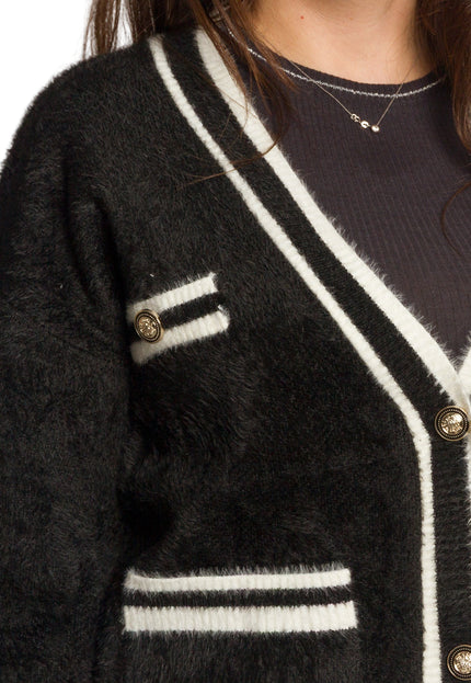 Cardigan elegant supradimensionat în culoarea mocha