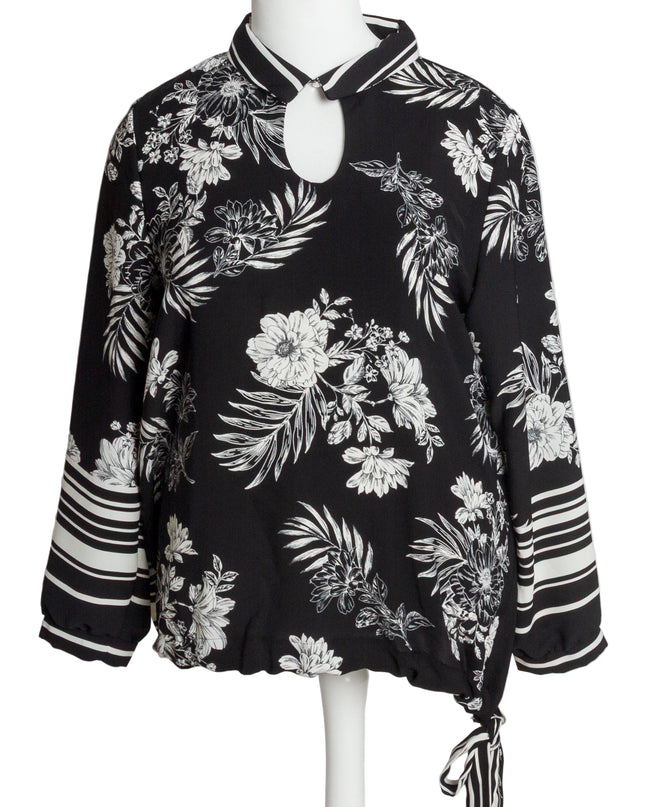 Tunică lejeră în mărimi mari cu accente din piele