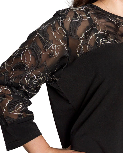 Tunică lejeră în mărimi mari cu accente din piele