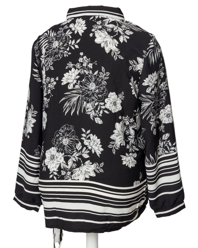 Tunică lejeră în mărimi mari cu accente din piele