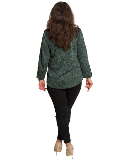 Tunică lejeră în mărimi mari cu accente din piele