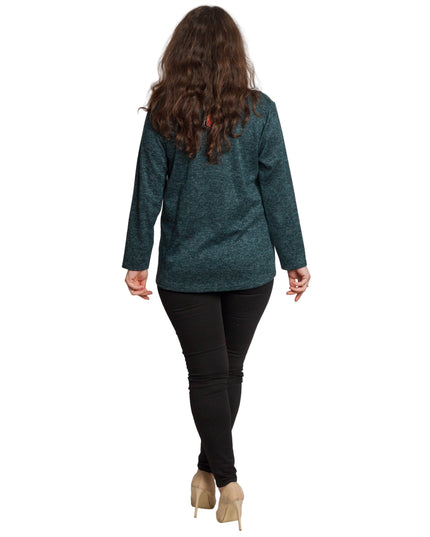 Tunică lejeră în mărimi mari cu accente din piele