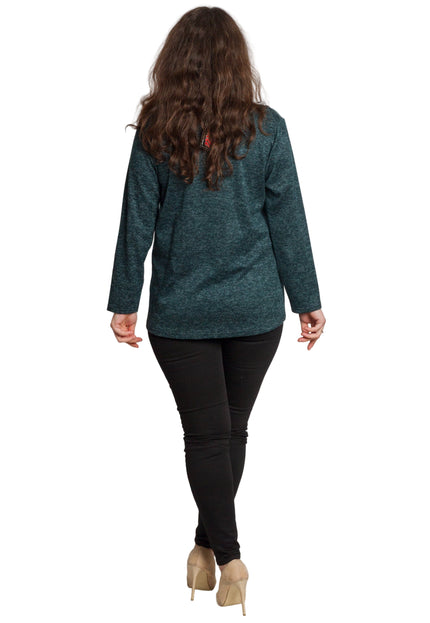 Tunică lejeră în mărimi mari cu accente din piele