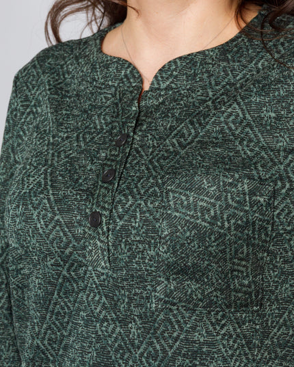 Tunică lejeră în mărimi mari cu accente din piele