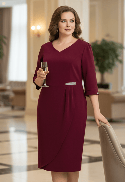 Rochie lungă elegantă, mărimi mari - Model floral