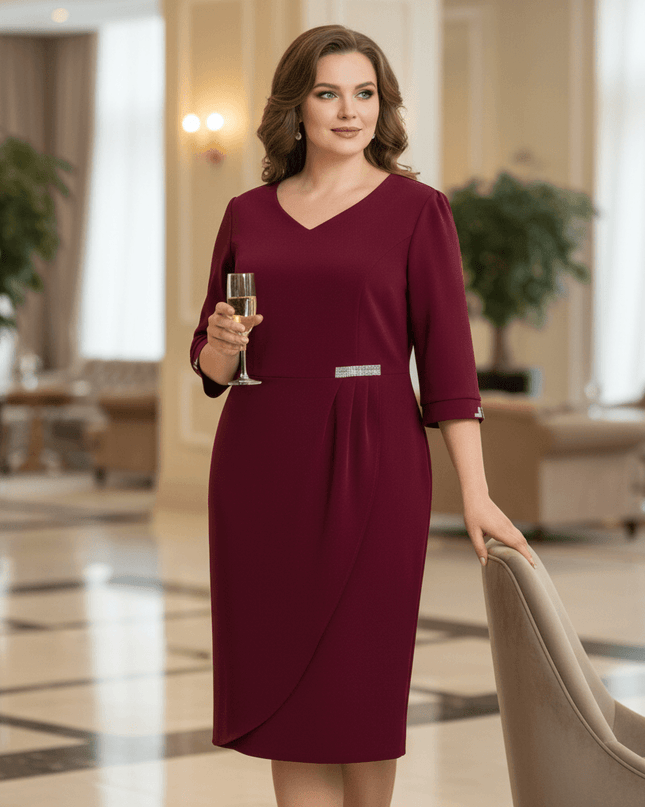 Rochie lungă elegantă, mărimi mari - Model floral