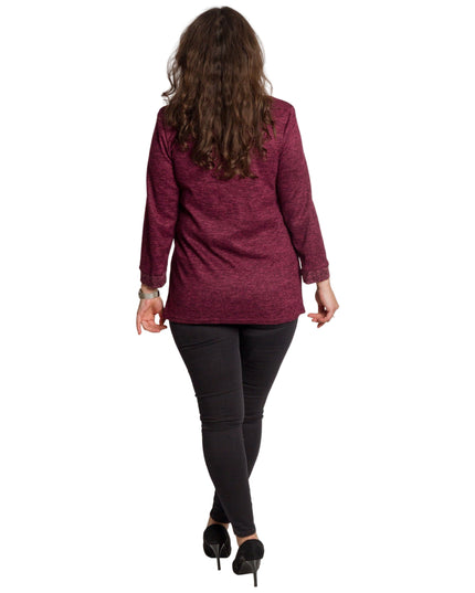 Tunică lejeră în mărimi mari cu accente din piele