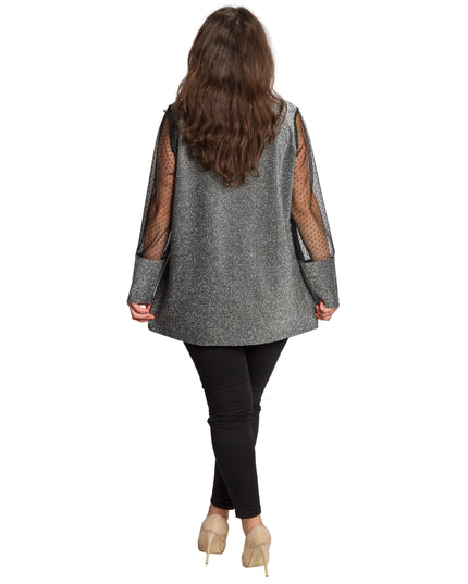 Tunică maxi formală cu tul și mâneci 3/4