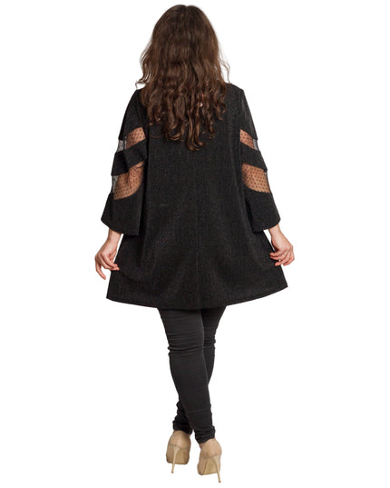 Tunică lejeră în mărimi mari cu accente din piele