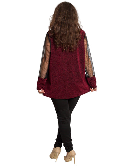 Tunică lejeră în mărimi mari cu accente din piele