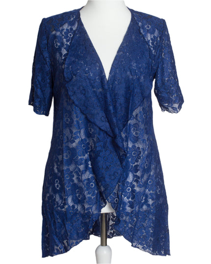 Sacou maxi elegant din dantelă, albastru regal