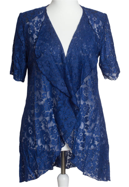 Sacou maxi elegant din dantelă, albastru regal