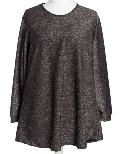 Tunică lejeră în mărimi mari cu accente din piele