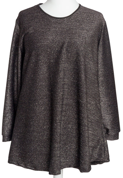 Tunică lejeră în mărimi mari cu accente din piele