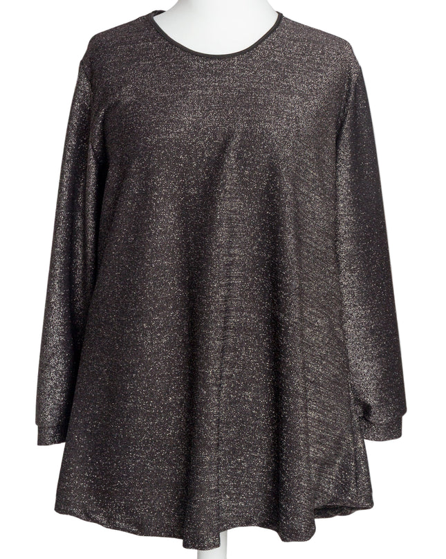 Tunică lejeră în mărimi mari cu accente din piele