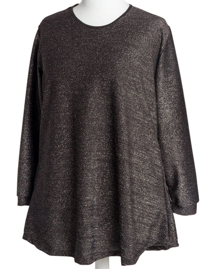 Tunică lejeră în mărimi mari cu accente din piele