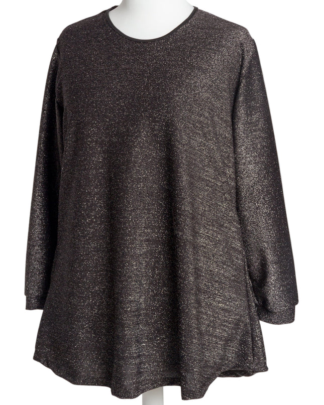 Tunică lejeră în mărimi mari cu accente din piele