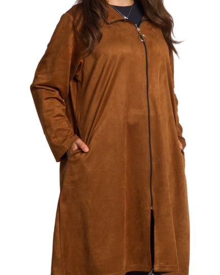 Cardigan elegant supradimensionat în culoarea mocha