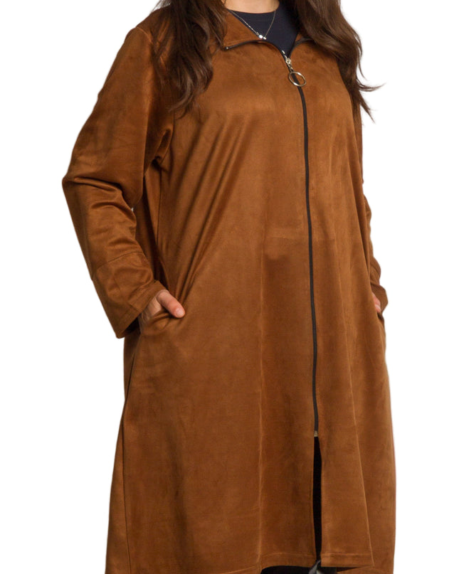 Cardigan elegant supradimensionat în culoarea mocha