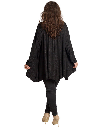 Tunică lejeră în mărimi mari cu accente din piele