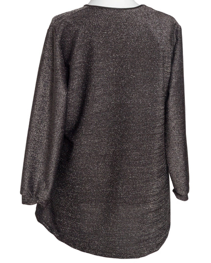 Tunică lejeră în mărimi mari cu accente din piele