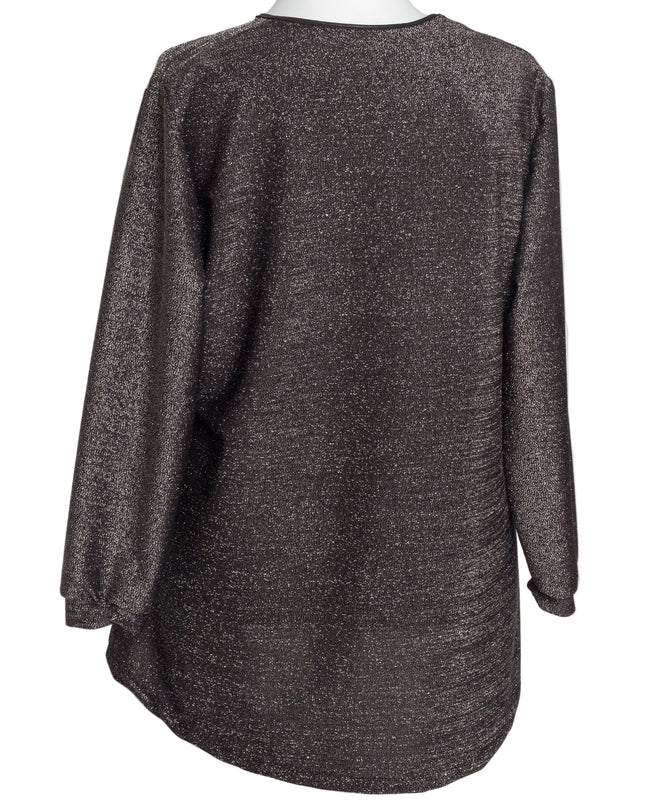 Tunică lejeră în mărimi mari cu accente din piele