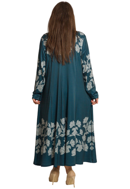 Rochie lungă elegantă, mărimi mari - Model floral