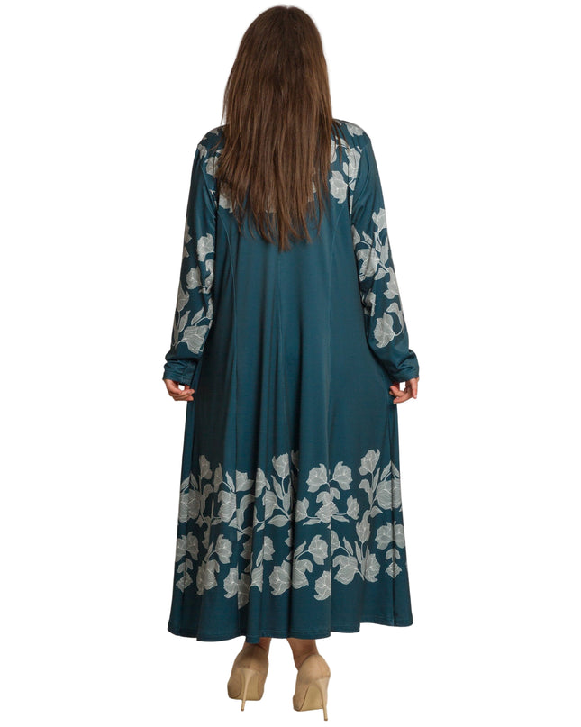 Rochie lungă elegantă, mărimi mari - Model floral