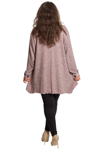 Tunică lejeră în mărimi mari cu accente din piele