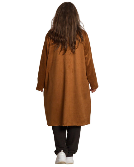 Cardigan elegant supradimensionat în culoarea mocha