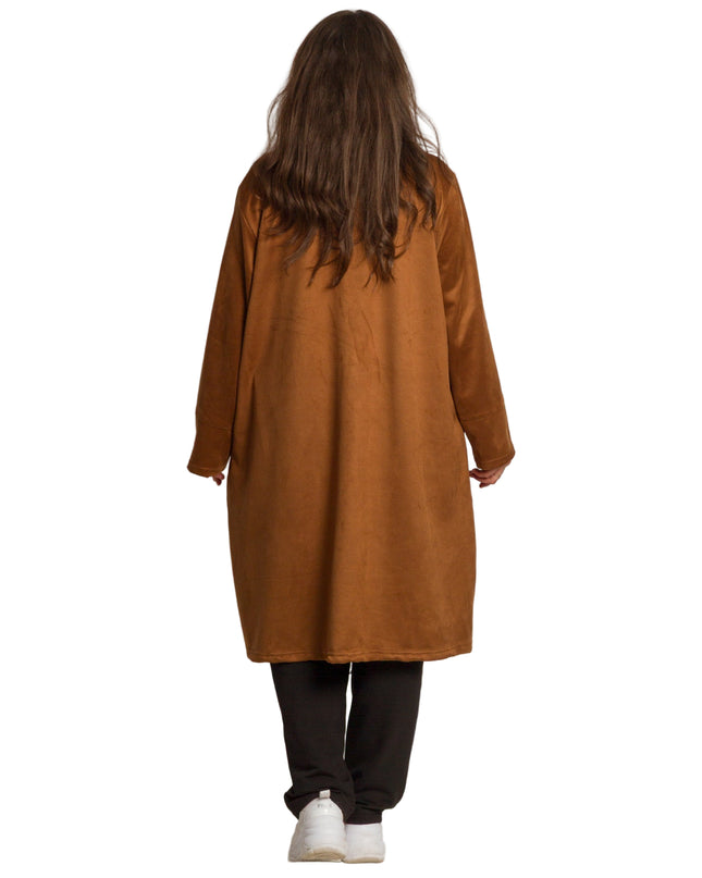 Cardigan elegant supradimensionat în culoarea mocha